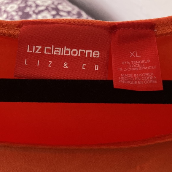 NWT Liz Claiborne Orange Tee, size XL - Picture 3 of 3